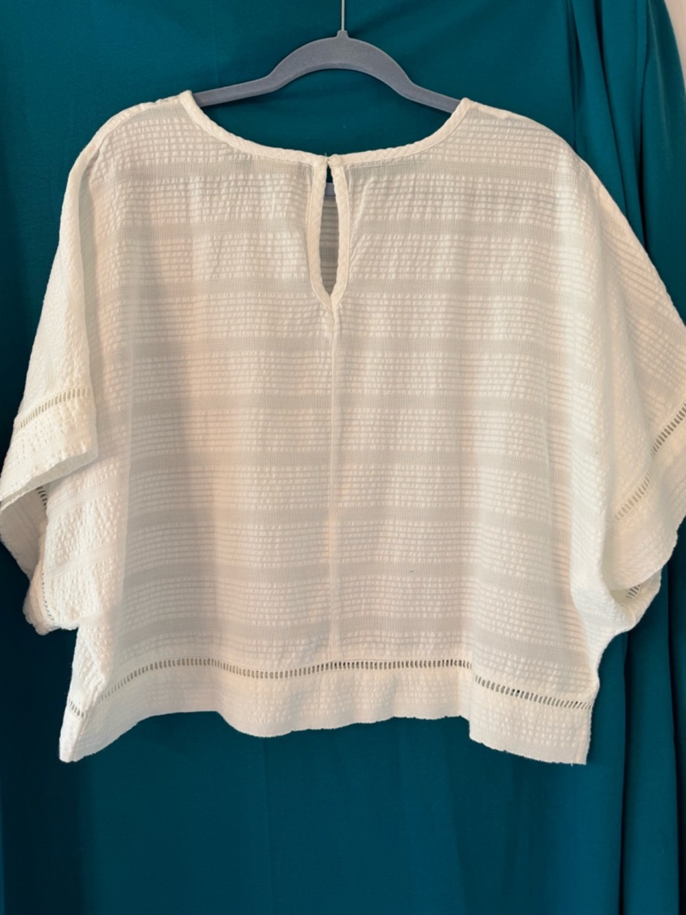 Prana White Textured Short Sleeve Top - Picture 2 of 6